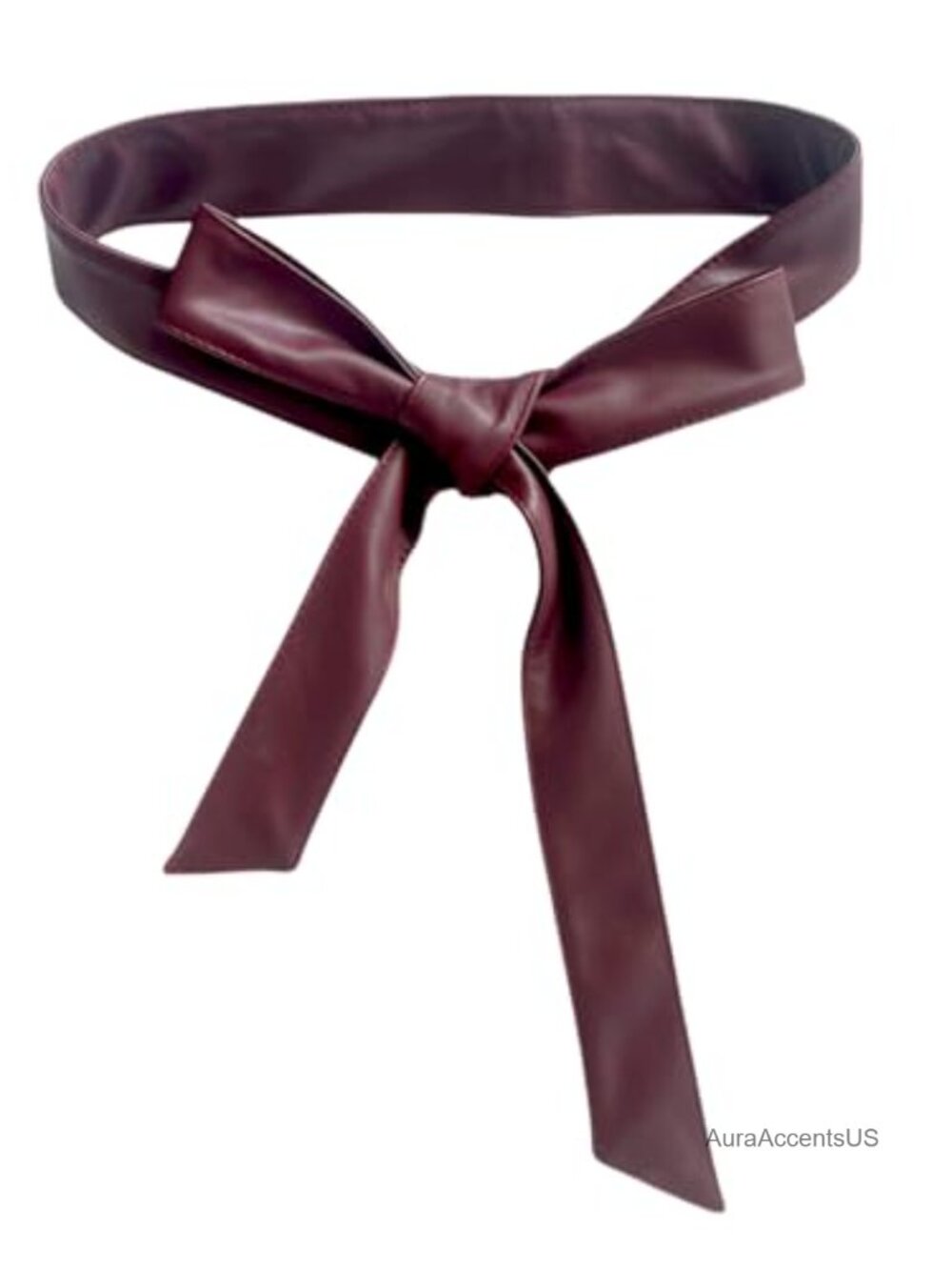 Women's PU Leather Obi Belt Self Tie Bow Waist Belt for Dresses Coats